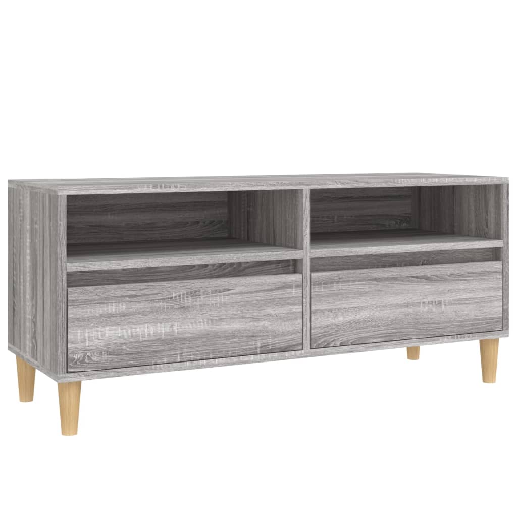 Tv-meubel 100x34,5x44,5 cm bewerkt hout grijs sonoma eikenkleur is nu te koop bij PeponiXL, paradijselijk wonen!