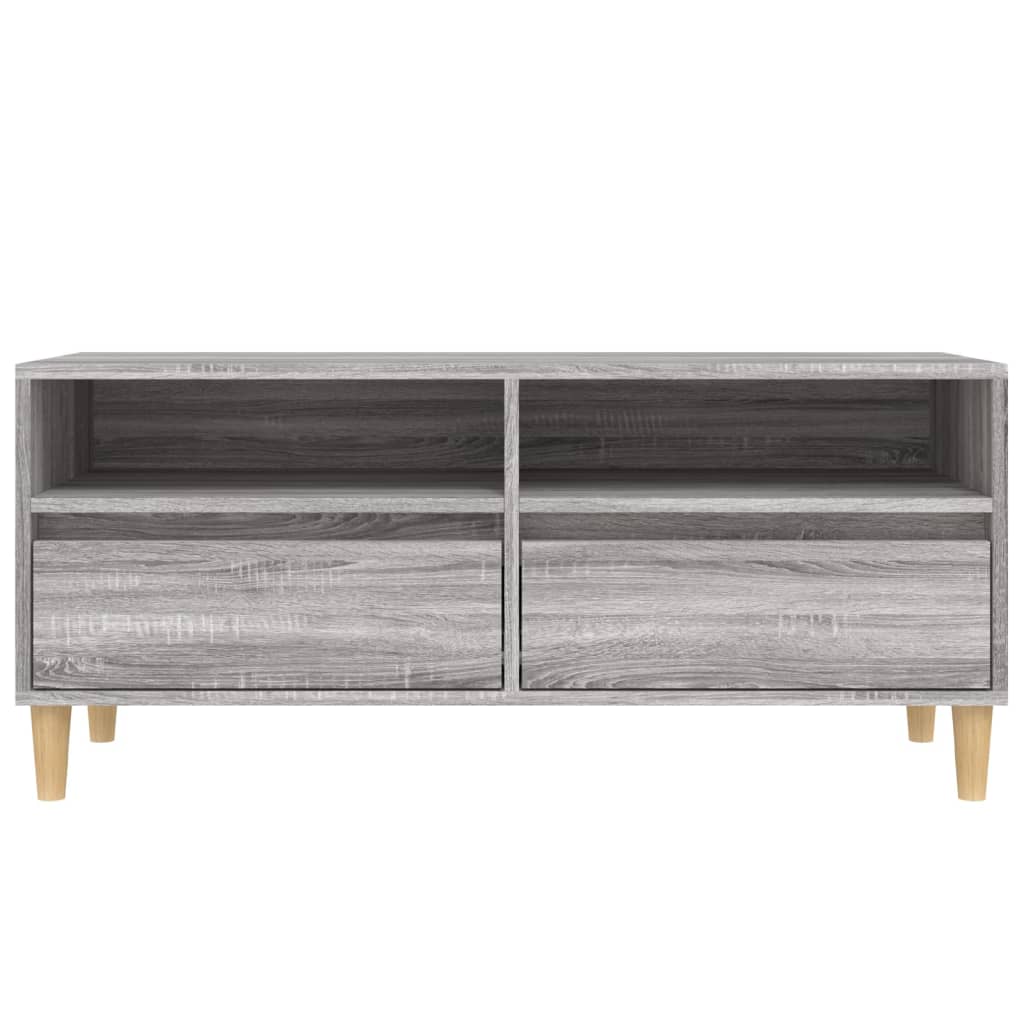 Tv-meubel 100x34,5x44,5 cm bewerkt hout grijs sonoma eikenkleur is nu te koop bij PeponiXL, paradijselijk wonen!