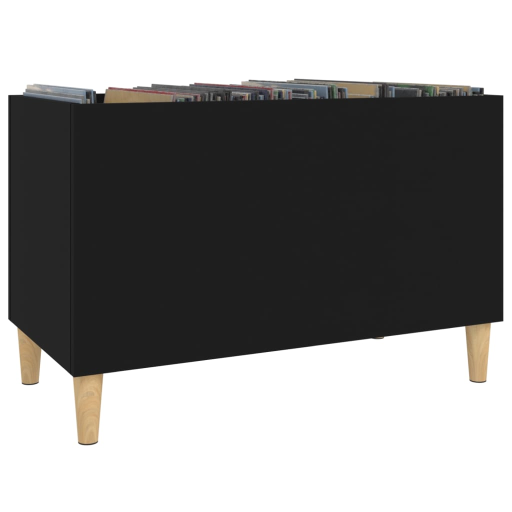Platenkast 74,5x38x48 cm bewerkt hout zwart is nu te koop bij PeponiXL, paradijselijk wonen!