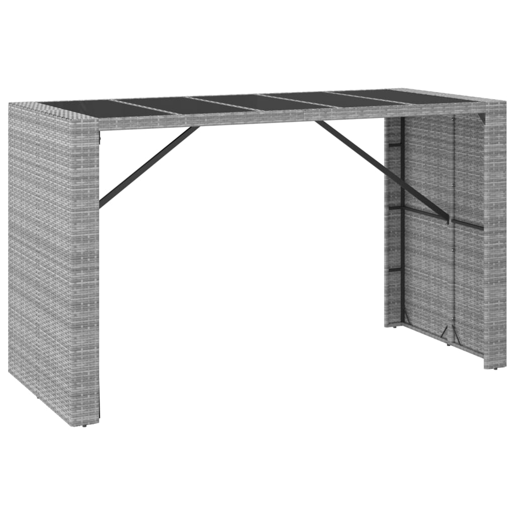 9-delige Tuinbarset met kussens poly rattan grijs is nu te koop bij PeponiXL, paradijselijk wonen!