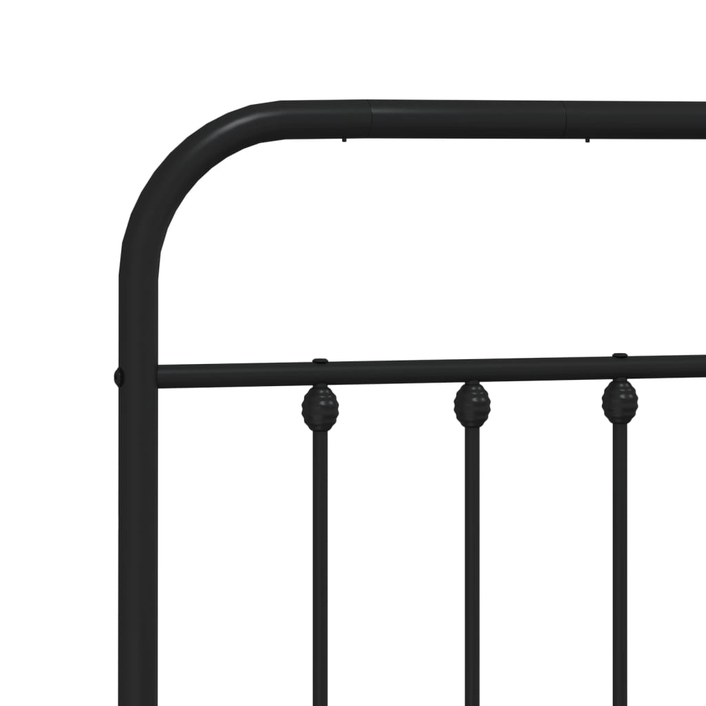 Bedframe met hoofdbord metaal zwart 120x190 cm is nu te koop bij PeponiXL, paradijselijk wonen!