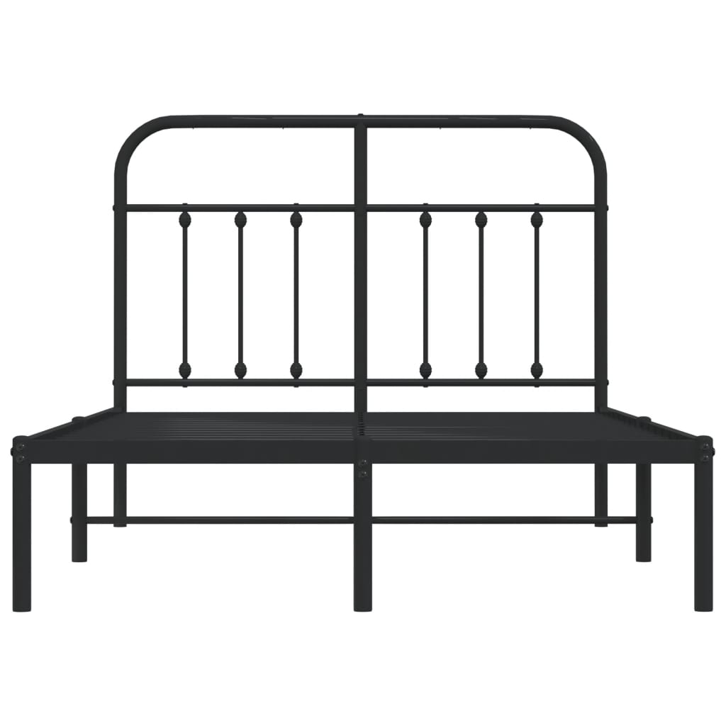 Bedframe met hoofdbord metaal zwart 120x200 cm is nu te koop bij PeponiXL, paradijselijk wonen!