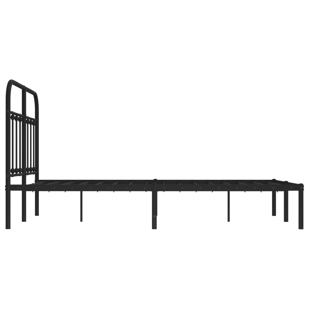 Bedframe met hoofdbord metaal zwart 120x200 cm is nu te koop bij PeponiXL, paradijselijk wonen!
