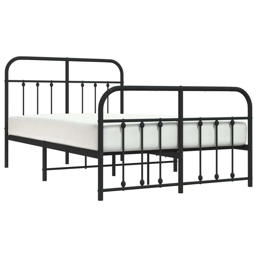 Bedframe met hoofd- en voeteneinde metaal zwart 120x190 cm is nu te koop bij PeponiXL, paradijselijk wonen!