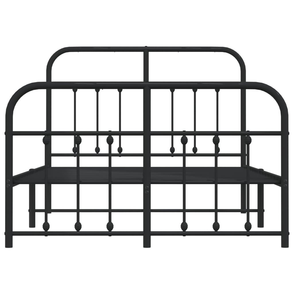 Bedframe met hoofd- en voeteneinde metaal zwart 120x190 cm is nu te koop bij PeponiXL, paradijselijk wonen!