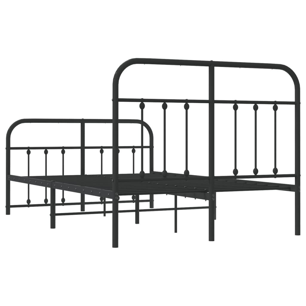 Bedframe met hoofd- en voeteneinde metaal zwart 120x190 cm is nu te koop bij PeponiXL, paradijselijk wonen!