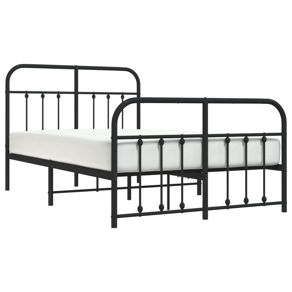 Bedframe met hoofd- en voeteneinde metaal zwart 120x200 cm is nu te koop bij PeponiXL, paradijselijk wonen!