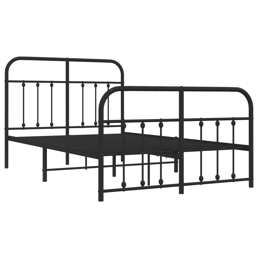 Bedframe met hoofd- en voeteneinde metaal zwart 120x200 cm is nu te koop bij PeponiXL, paradijselijk wonen!