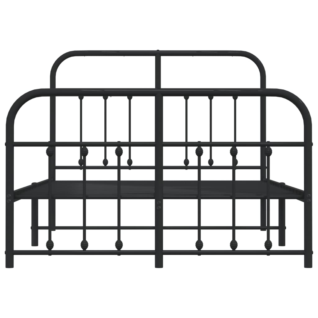 Bedframe met hoofd- en voeteneinde metaal zwart 120x200 cm is nu te koop bij PeponiXL, paradijselijk wonen!