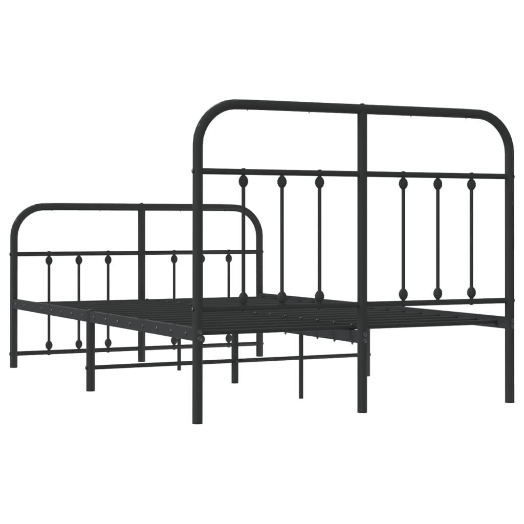 Bedframe met hoofd- en voeteneinde metaal zwart 120x200 cm is nu te koop bij PeponiXL, paradijselijk wonen!