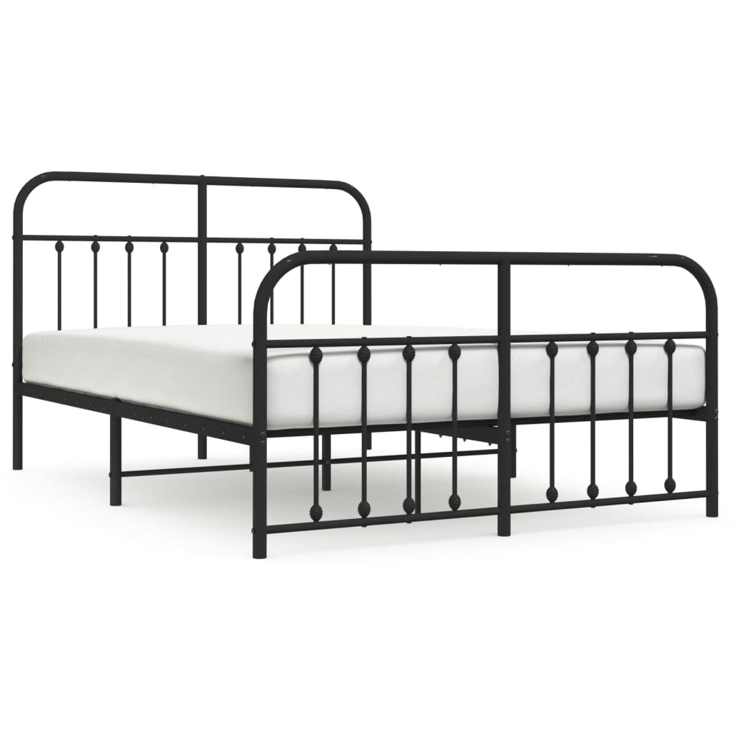 Bedframe met hoofd- en voeteneinde metaal zwart 140x200 cm is nu te koop bij PeponiXL, paradijselijk wonen!