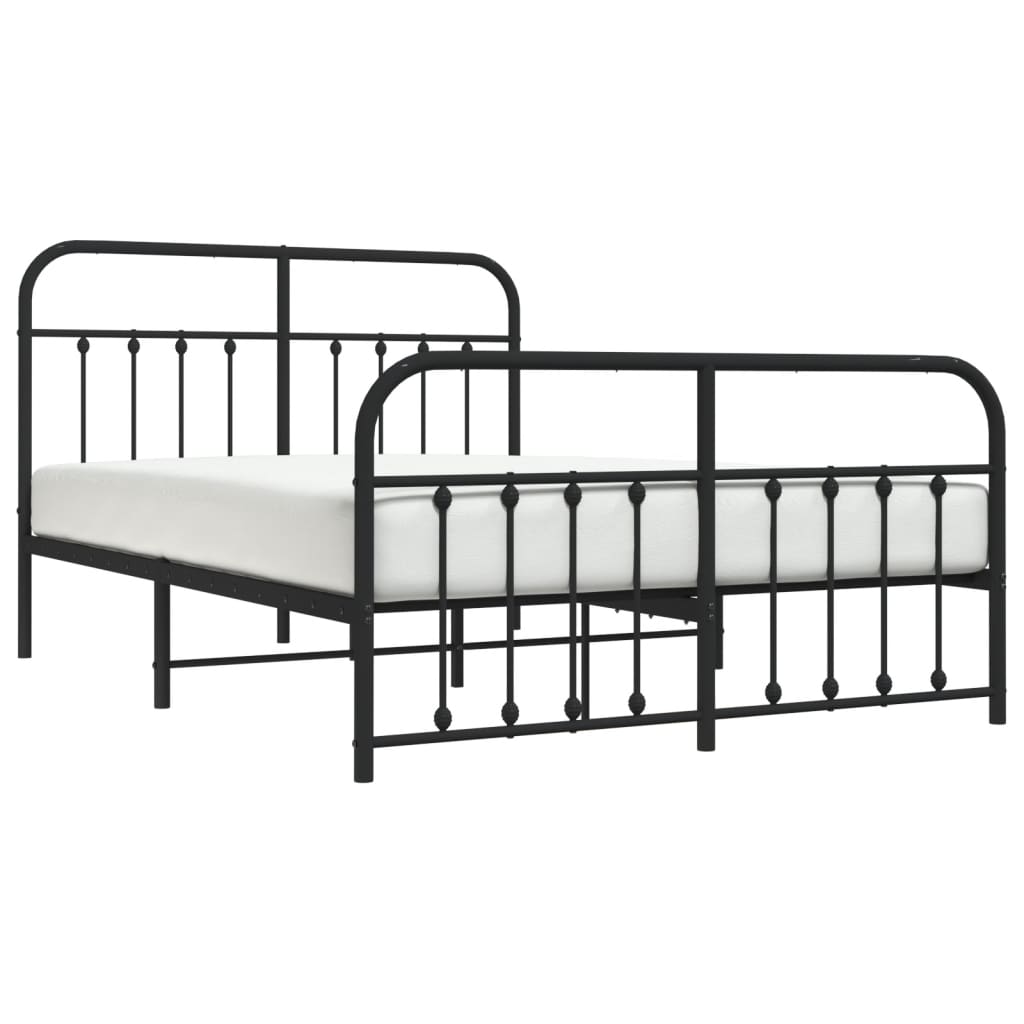 Bedframe met hoofd- en voeteneinde metaal zwart 140x200 cm is nu te koop bij PeponiXL, paradijselijk wonen!