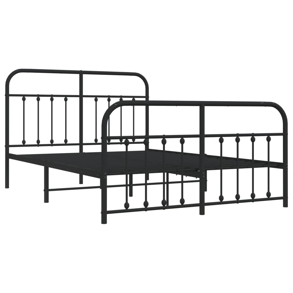 Bedframe met hoofd- en voeteneinde metaal zwart 140x200 cm is nu te koop bij PeponiXL, paradijselijk wonen!