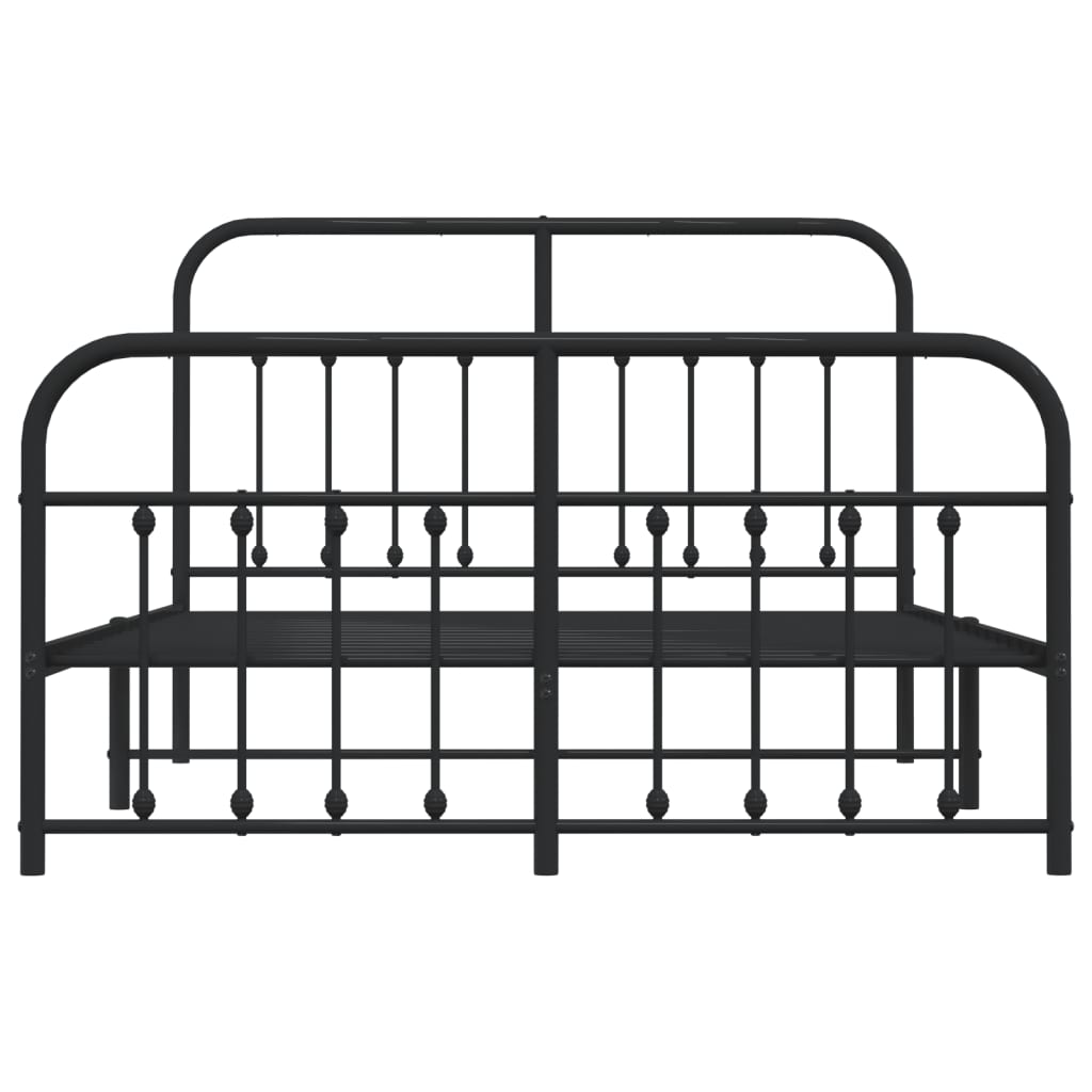 Bedframe met hoofd- en voeteneinde metaal zwart 140x200 cm is nu te koop bij PeponiXL, paradijselijk wonen!