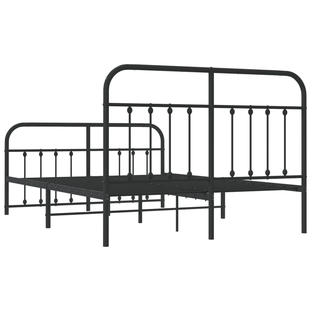 Bedframe met hoofd- en voeteneinde metaal zwart 140x200 cm is nu te koop bij PeponiXL, paradijselijk wonen!
