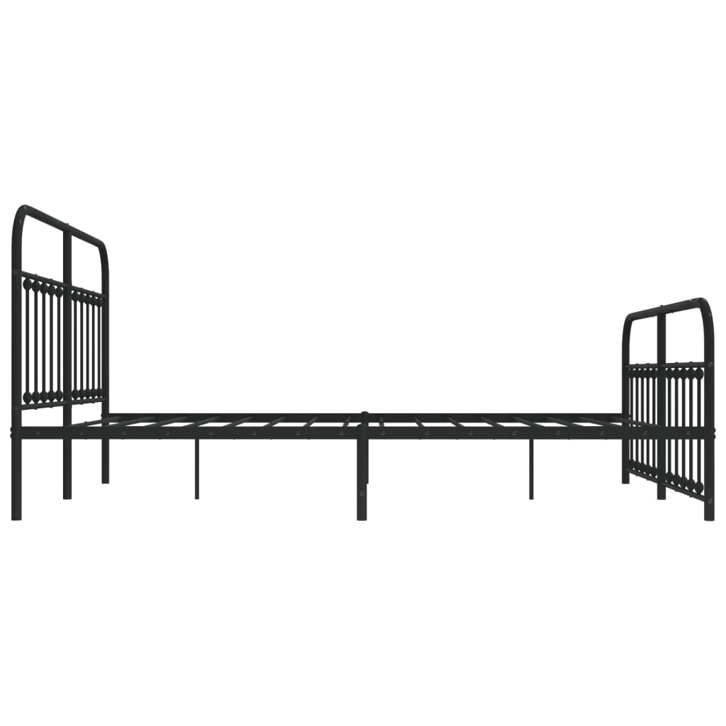Bedframe met hoofd- en voeteneinde metaal zwart 183x213 cm is nu te koop bij PeponiXL, paradijselijk wonen!