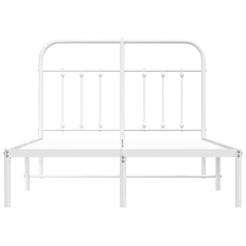 Bedframe met hoofdbord metaal wit 120x190 cm is nu te koop bij PeponiXL, paradijselijk wonen!