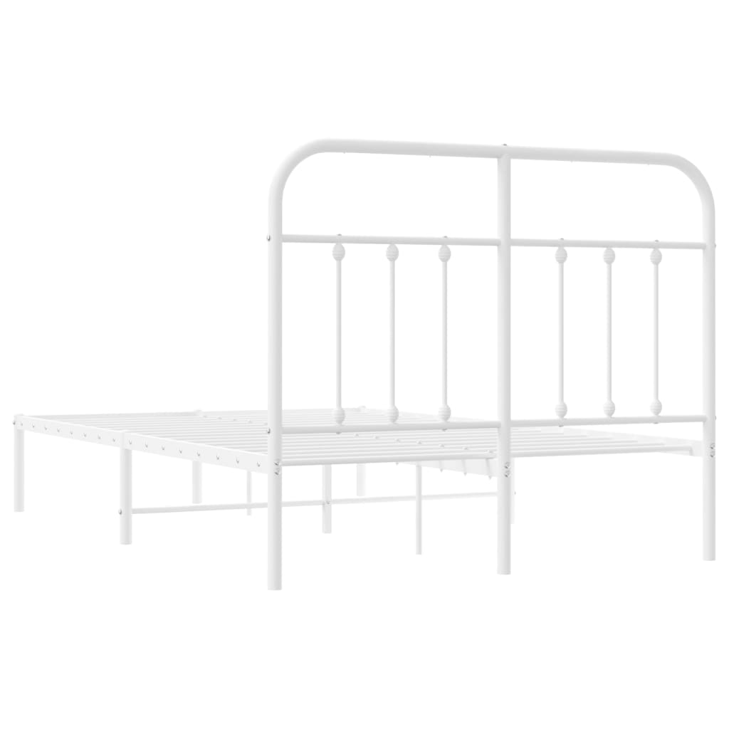 Bedframe met hoofdbord metaal wit 120x190 cm is nu te koop bij PeponiXL, paradijselijk wonen!