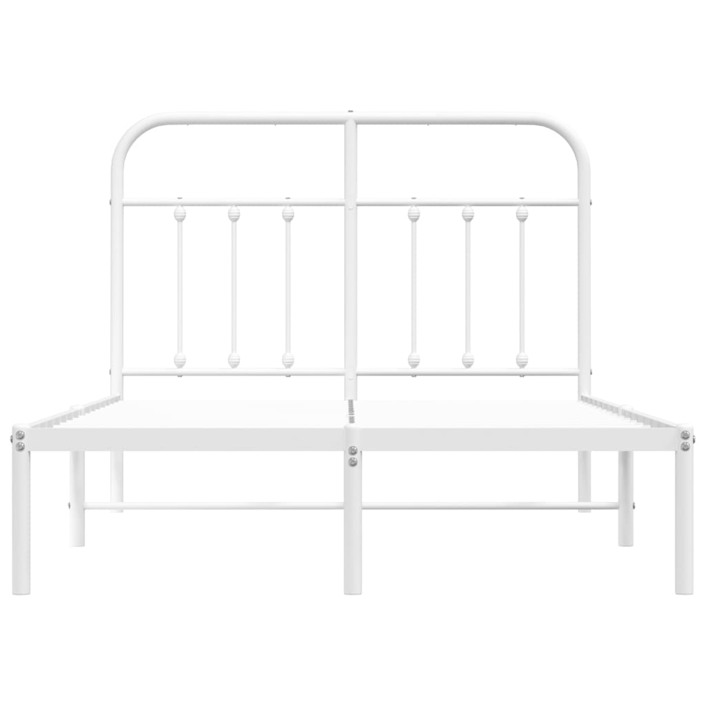 Bedframe met hoofdbord metaal wit 120x200 cm is nu te koop bij PeponiXL, paradijselijk wonen!