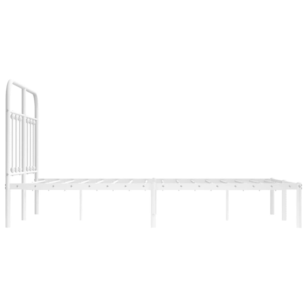 Bedframe met hoofdbord metaal wit 120x200 cm is nu te koop bij PeponiXL, paradijselijk wonen!