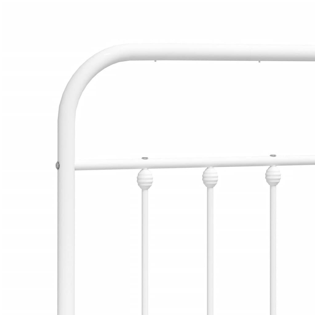 Bedframe met hoofdbord metaal wit 120x200 cm is nu te koop bij PeponiXL, paradijselijk wonen!