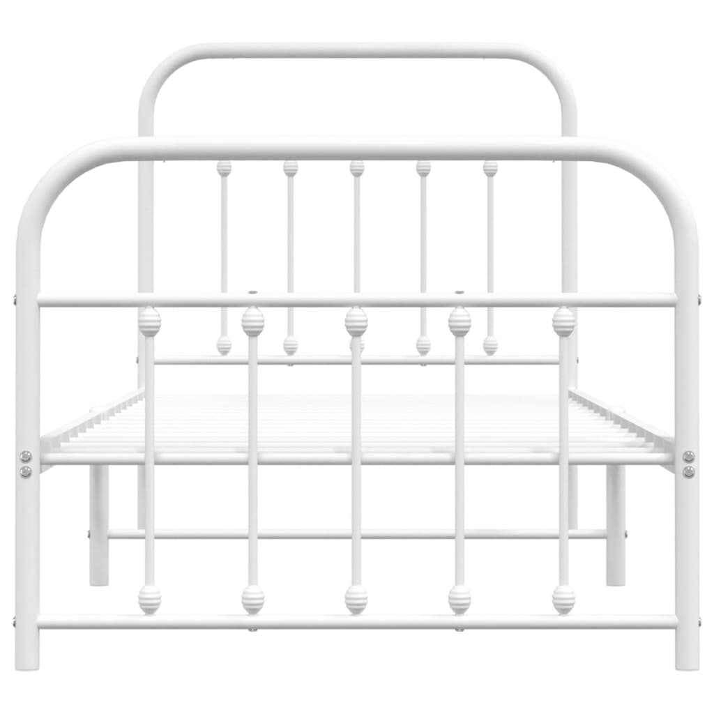 Bedframe met hoofd- en voeteneinde metaal wit 90x200 cm is nu te koop bij PeponiXL, paradijselijk wonen!
