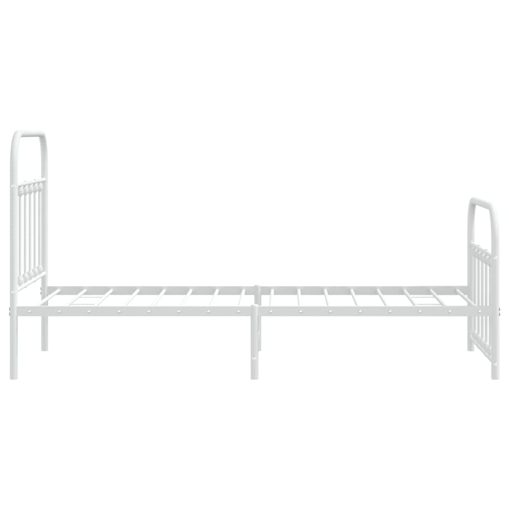 Bedframe met hoofd- en voeteneinde metaal wit 90x200 cm is nu te koop bij PeponiXL, paradijselijk wonen!