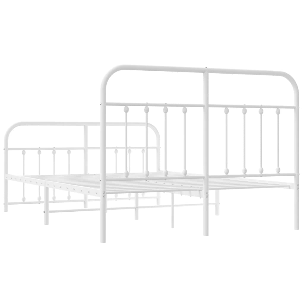 Bedframe met hoofd- en voeteneinde metaal wit 135x190 cm is nu te koop bij PeponiXL, paradijselijk wonen!