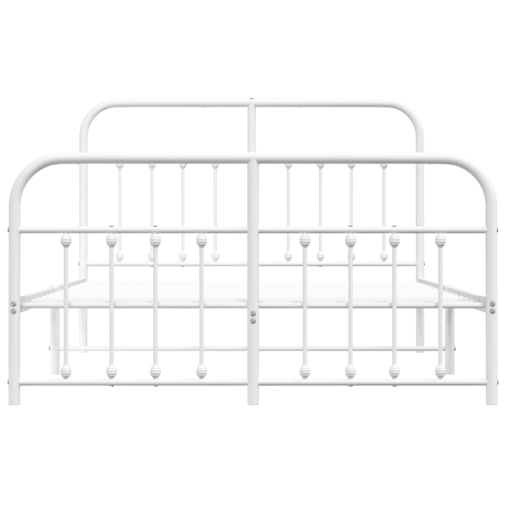 Bedframe met hoofd- en voeteneinde metaal wit 140x190 cm is nu te koop bij PeponiXL, paradijselijk wonen!