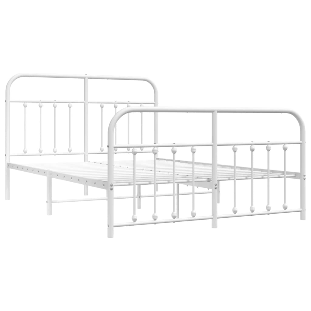 Bedframe met hoofd- en voeteneinde metaal wit 140x200 cm is nu te koop bij PeponiXL, paradijselijk wonen!