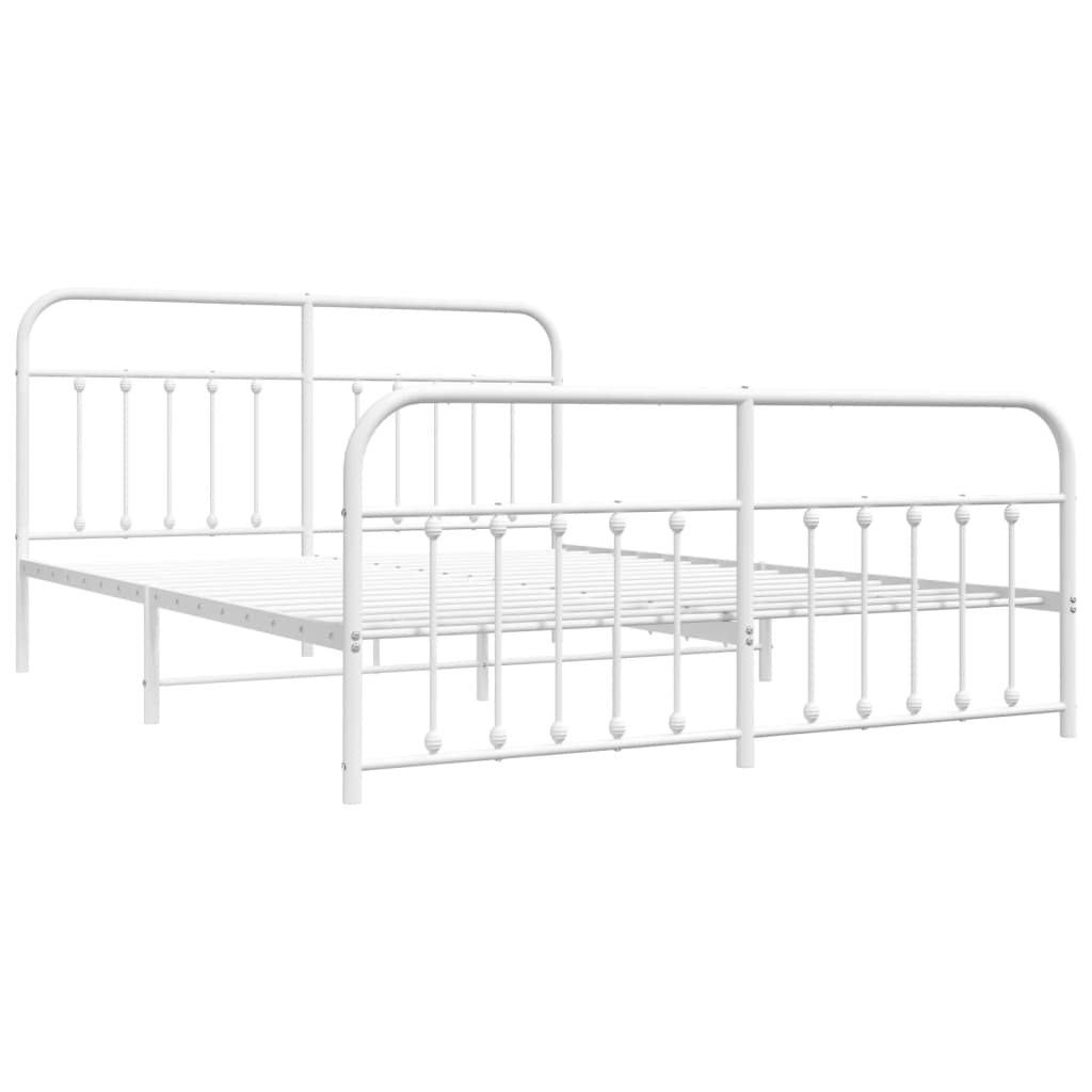 Bedframe met hoofd- en voeteneinde metaal wit 183x213 cm is nu te koop bij PeponiXL, paradijselijk wonen!
