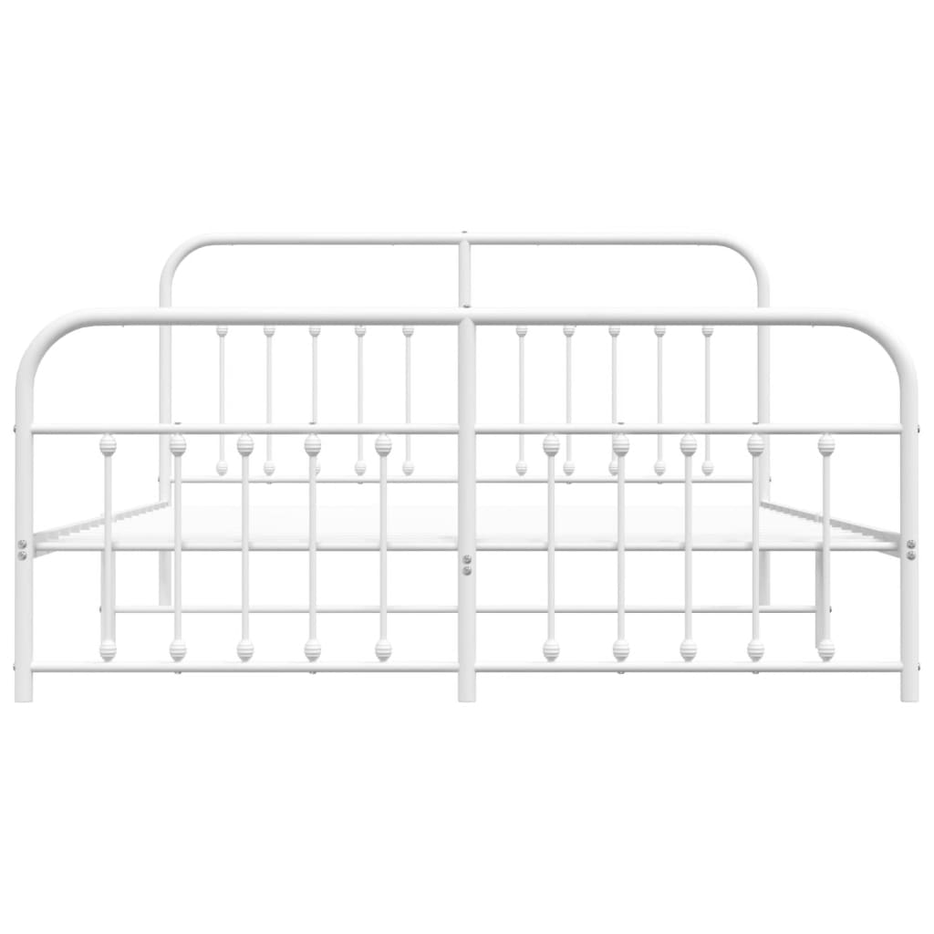 Bedframe met hoofd- en voeteneinde metaal wit 183x213 cm is nu te koop bij PeponiXL, paradijselijk wonen!
