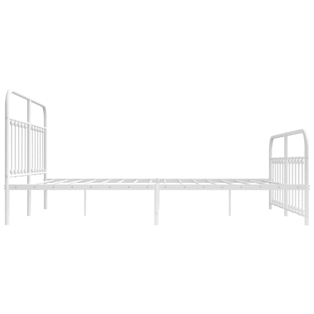 Bedframe met hoofd- en voeteneinde metaal wit 183x213 cm is nu te koop bij PeponiXL, paradijselijk wonen!