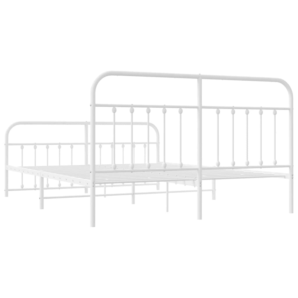 Bedframe met hoofd- en voeteneinde metaal wit 183x213 cm is nu te koop bij PeponiXL, paradijselijk wonen!