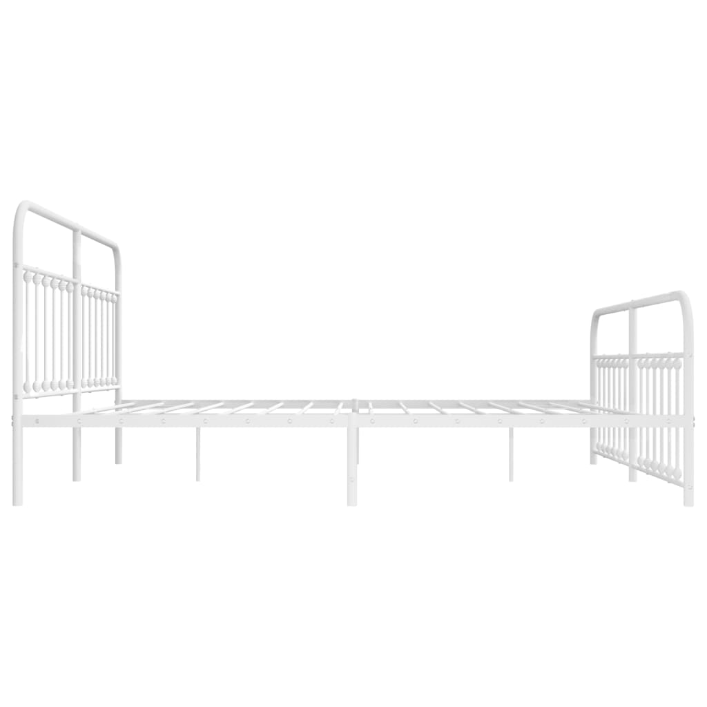 Bedframe met hoofd- en voeteneinde metaal wit 193x203 cm is nu te koop bij PeponiXL, paradijselijk wonen!