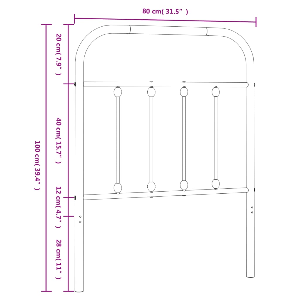 Vervangend hoofdbord metaal wit 75 cm is nu te koop bij PeponiXL, paradijselijk wonen!