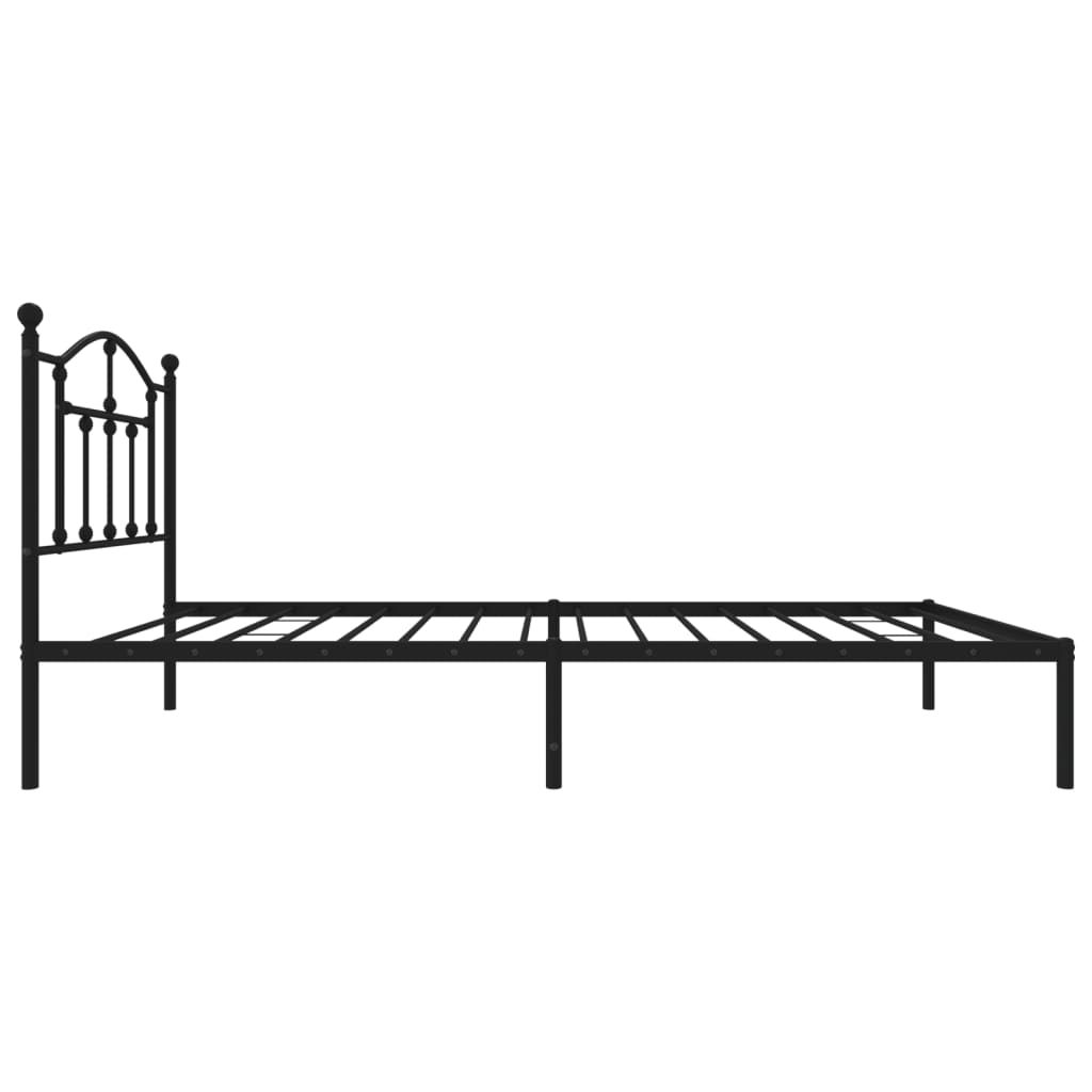 Bedframe met hoofdbord metaal zwart 90x190 cm is nu te koop bij PeponiXL, paradijselijk wonen!
