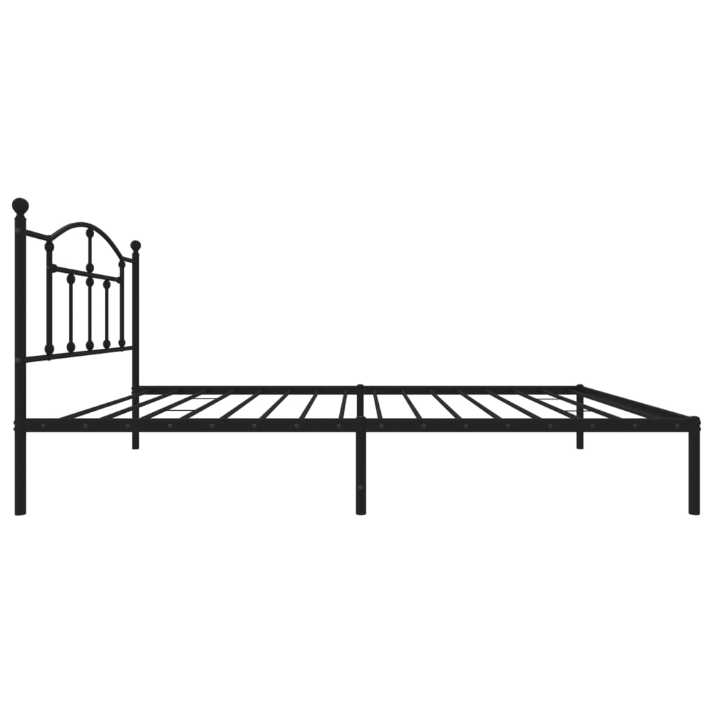 Bedframe met hoofdbord metaal zwart 107x203 cm is nu te koop bij PeponiXL, paradijselijk wonen!