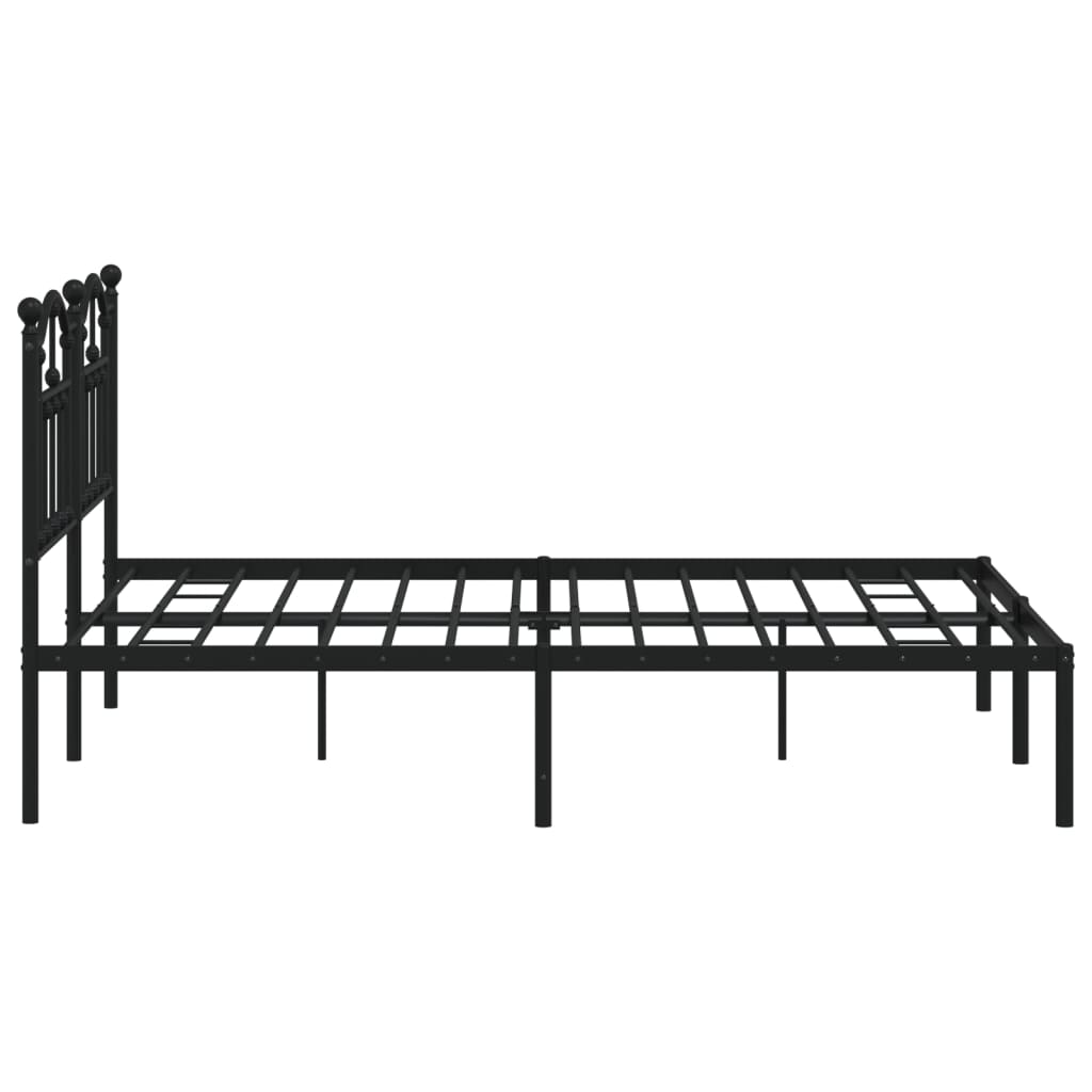 Bedframe met hoofdbord metaal zwart 140x200 cm is nu te koop bij PeponiXL, paradijselijk wonen!