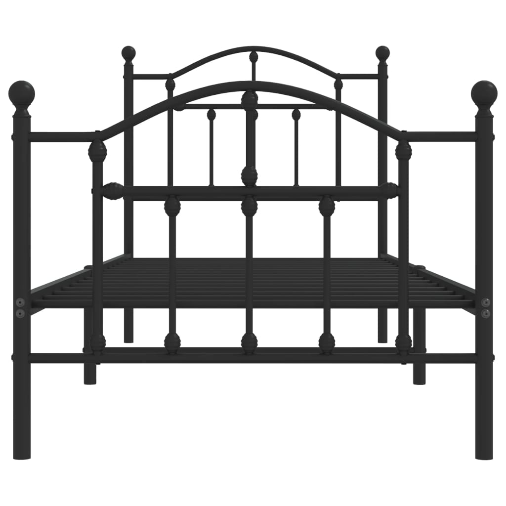 Bedframe met hoofd- en voeteneinde metaal zwart 90x190 cm is nu te koop bij PeponiXL, paradijselijk wonen!