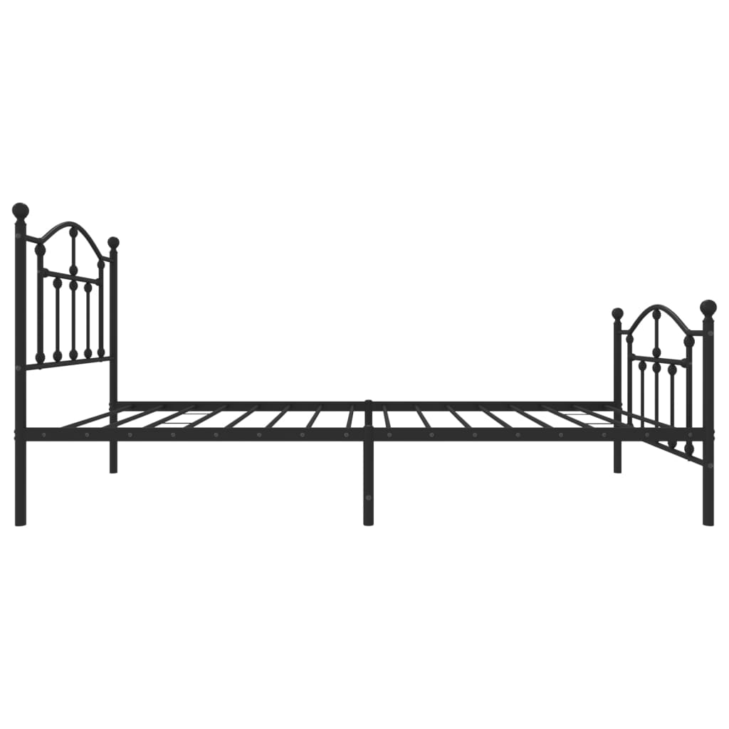 Bedframe met hoofd- en voeteneinde metaal zwart 90x190 cm is nu te koop bij PeponiXL, paradijselijk wonen!