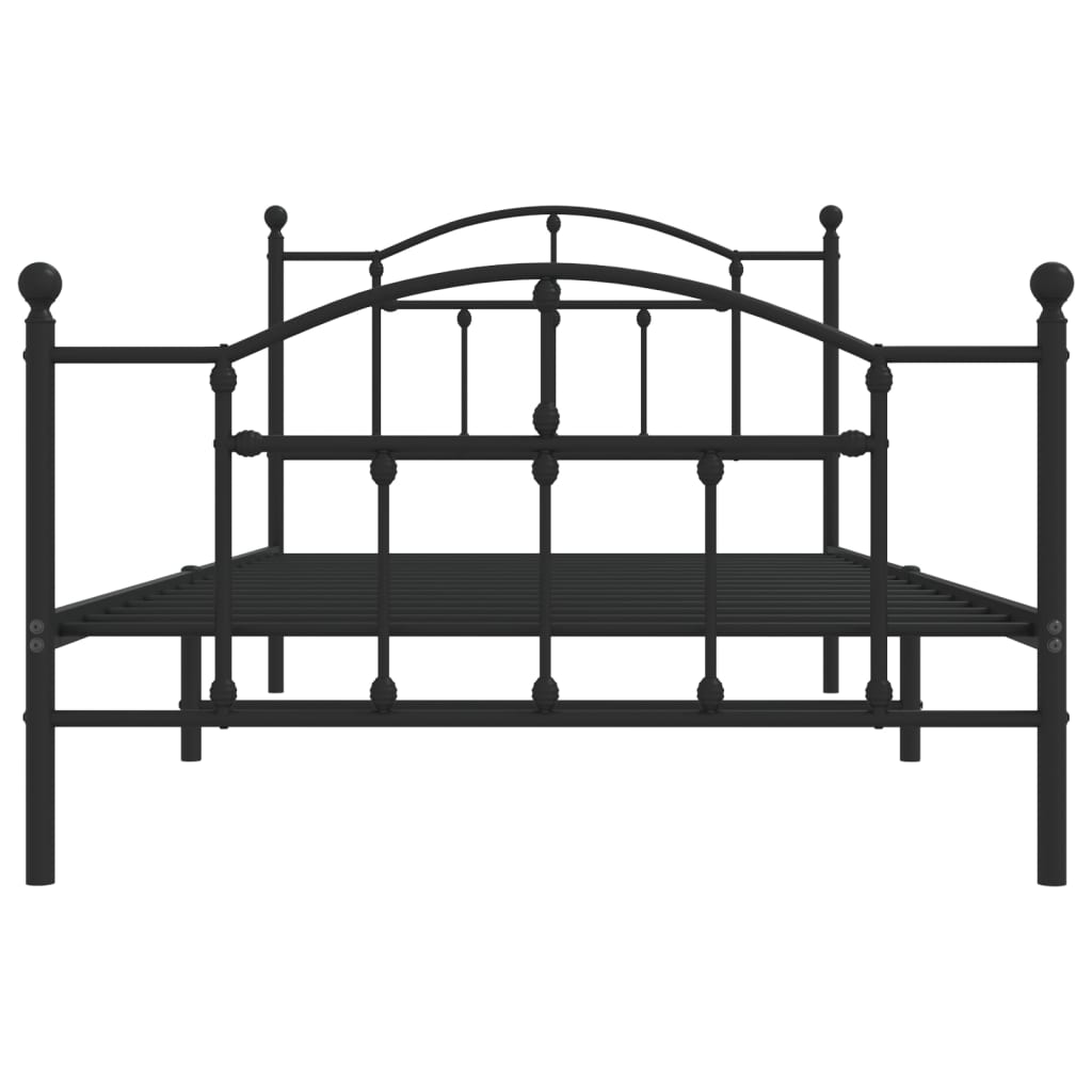 Bedframe met hoofd- en voeteneinde metaal zwart 107x203 cm is nu te koop bij PeponiXL, paradijselijk wonen!