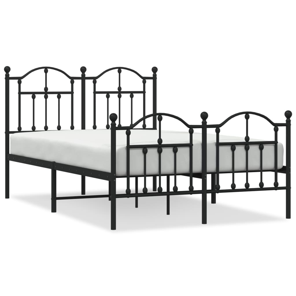 Bedframe met hoofd- en voeteneinde metaal zwart 120x190 cm is nu te koop bij PeponiXL, paradijselijk wonen!