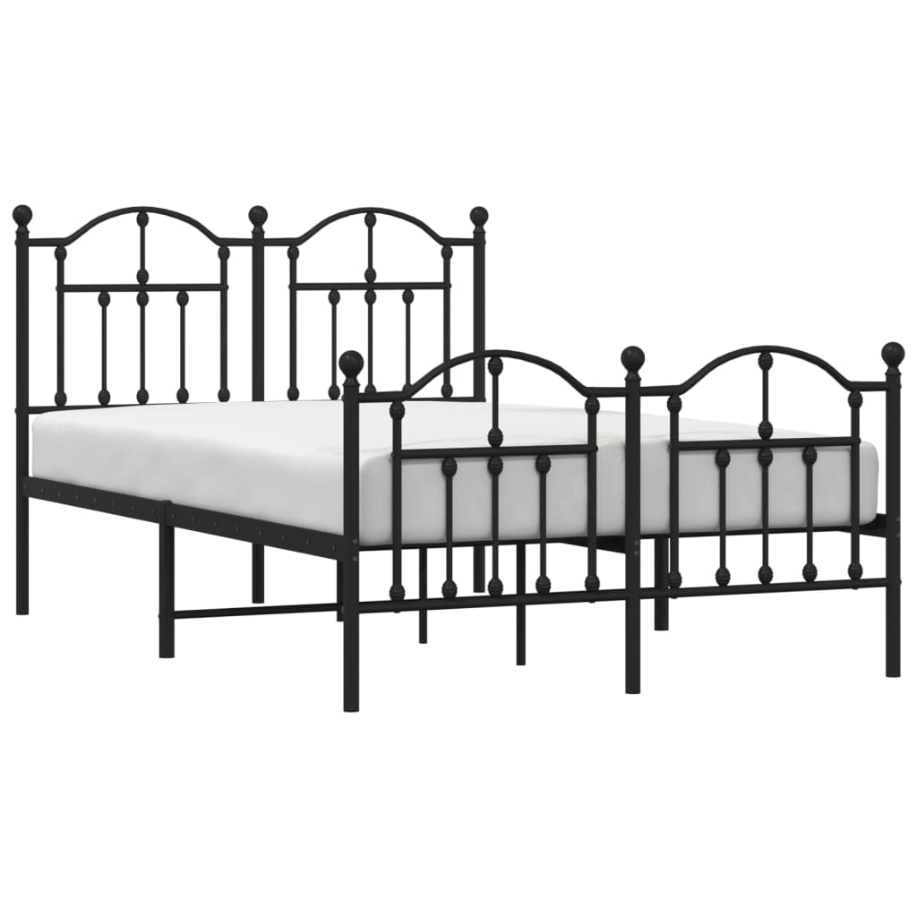 Bedframe met hoofd- en voeteneinde metaal zwart 120x190 cm is nu te koop bij PeponiXL, paradijselijk wonen!
