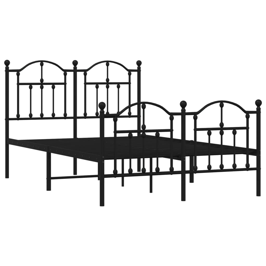 Bedframe met hoofd- en voeteneinde metaal zwart 120x190 cm is nu te koop bij PeponiXL, paradijselijk wonen!