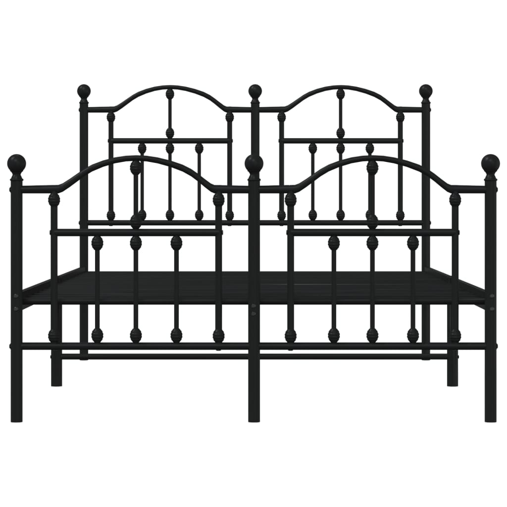 Bedframe met hoofd- en voeteneinde metaal zwart 120x190 cm is nu te koop bij PeponiXL, paradijselijk wonen!
