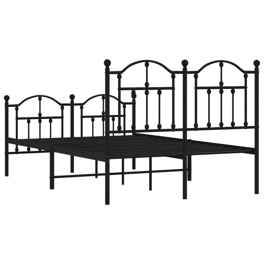 Bedframe met hoofd- en voeteneinde metaal zwart 120x190 cm is nu te koop bij PeponiXL, paradijselijk wonen!