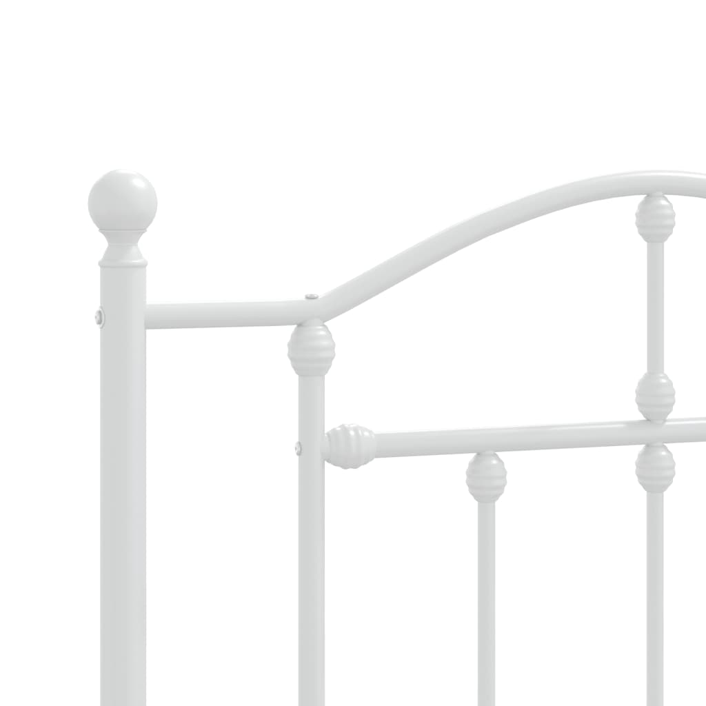 Bedframe met hoofdbord metaal wit 90x190 cm is nu te koop bij PeponiXL, paradijselijk wonen!