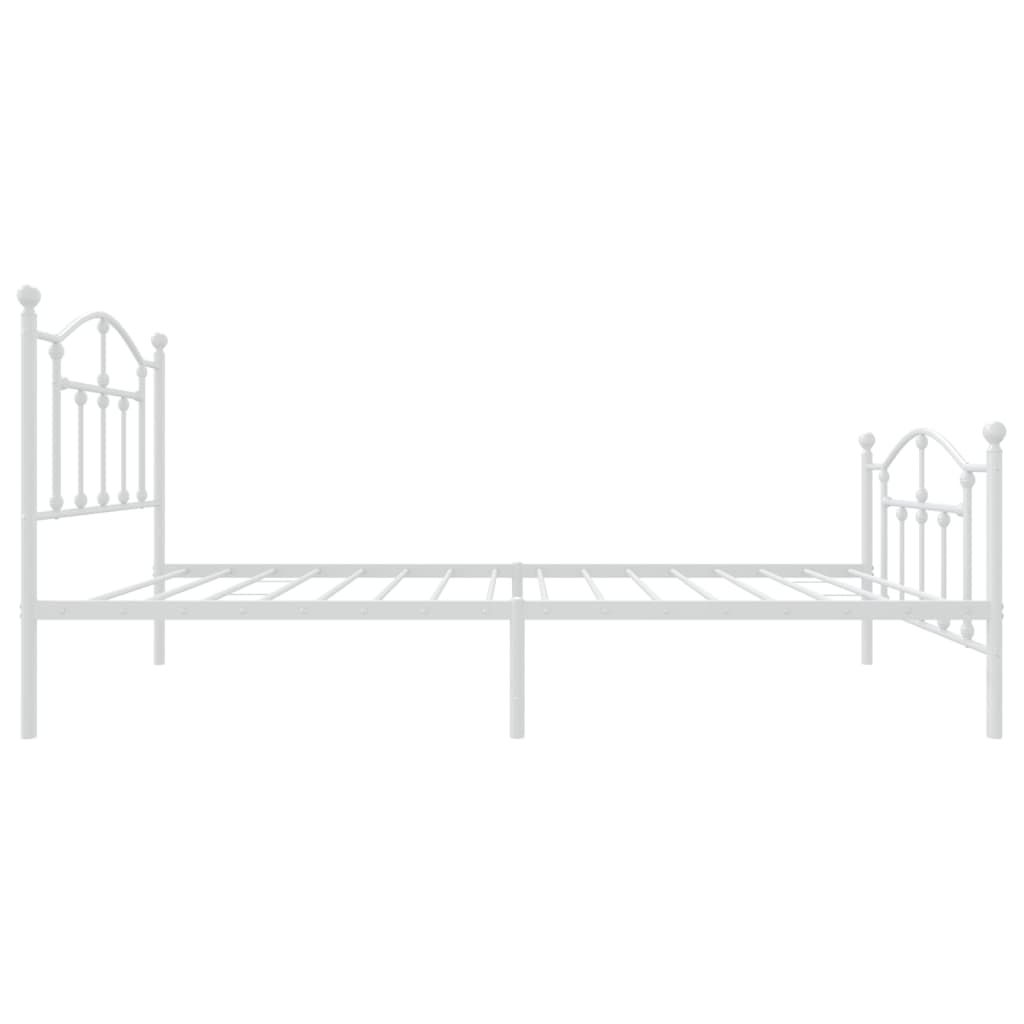 Bedframe met hoofd- en voeteneinde metaal wit 90x190 cm is nu te koop bij PeponiXL, paradijselijk wonen!