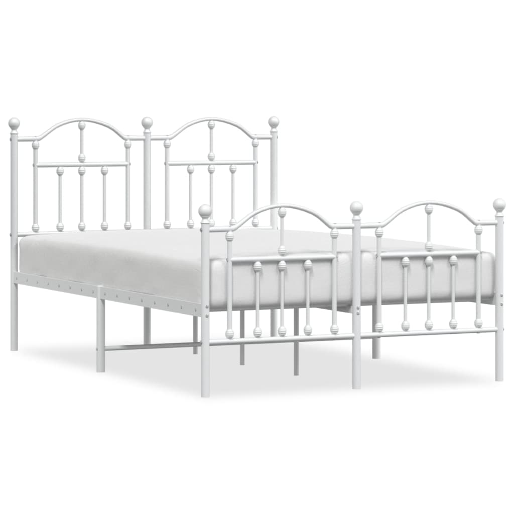 Bedframe met hoofd- en voeteneinde metaal wit 120 x 190 cm is nu te koop bij PeponiXL, paradijselijk wonen!